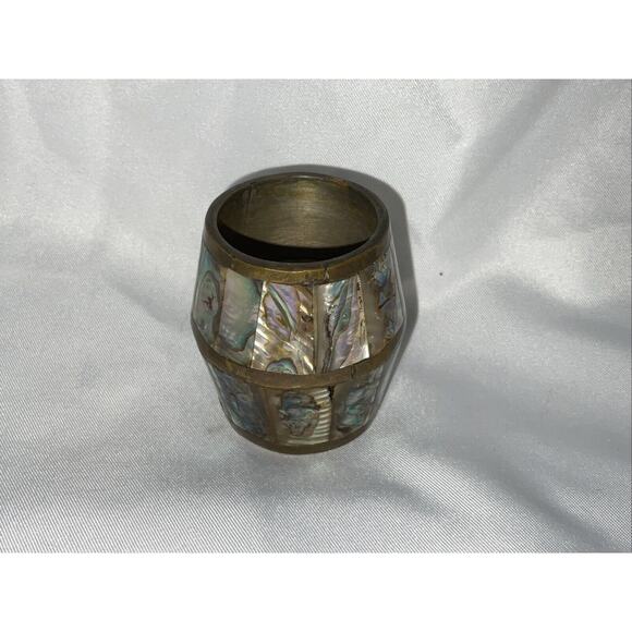VTG VINTAGE TAXCO ABLONE MOTHER OF PEARL INLAY SHOT GLASS MADE IN MEXICO - Picture 4 of 6